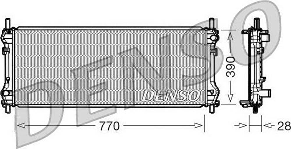 DENSO Радиатор охлаждения FORD TRANSIT 2.3/2.4D 00- (1113206, DRM10103)