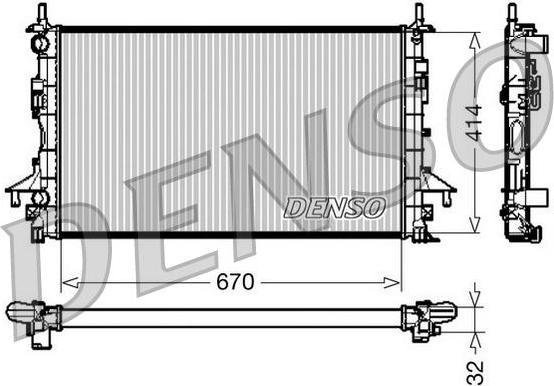 DENSO Радиатор охлаждения RENAULT LAGUNA II 1.6-2.0/1.9TD/2.2TD 01- (8200008765, DRM23084)