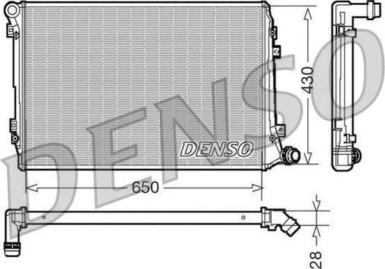 DENSO Радиатор охлаждения VAG JETTA/Passat B6 1,9-2,0TDI 05-> (1K0.121.251 AL, DRM32037)
