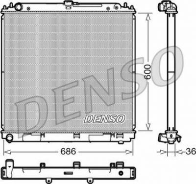 Denso DRM46041 радиатор, охлаждение двигателя на NISSAN NAVARA (D40)
