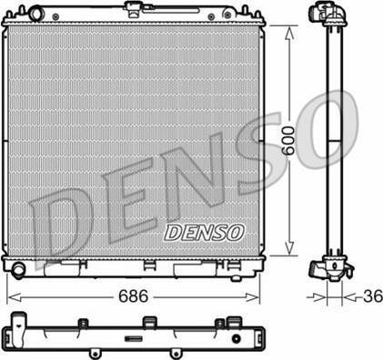 Denso DRM46041 радиатор, охлаждение двигателя на NISSAN NAVARA (D40)