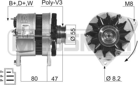 Era 210082 генератор на FORD FIESTA фургон (FVD)