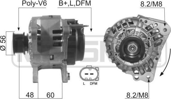Era 210447 генератор на SKODA OCTAVIA Combi (1U5)
