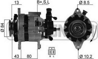 Era 210537 генератор на NISSAN SUNNY III Hatchback (N14)