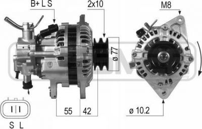 Era 210644 генератор на HYUNDAI TERRACAN (HP)