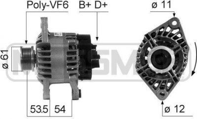 Era 210686 генератор на FIAT DOBLO Cargo (223)