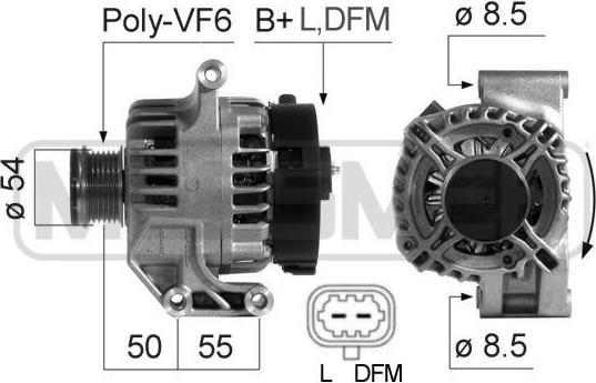 Era 210687 генератор на OPEL CORSA C фургон (F08, W5L)