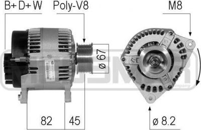 Era 210762 генератор на FORD MONDEO II (BAP)