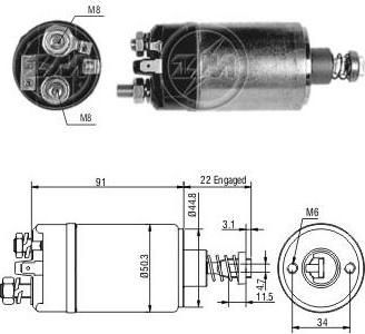 Era 227707 тяговое реле, стартер на VOLVO 240 Kombi (P245)