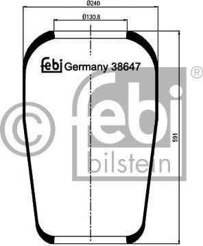 Febi 38647 кожух пневматической рессоры на MERCEDES-BENZ LK/LN2