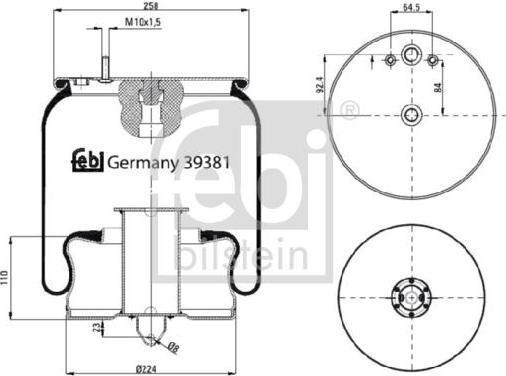 Febi 39381 кожух пневматической рессоры на VOLVO 9700