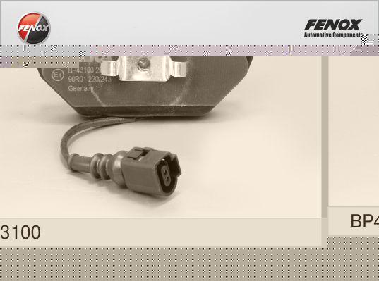 FENOX Колодки передние VAG A3/Octavia/Yeti/Golf V/VI/Caddy III all 04-> (BP43100)