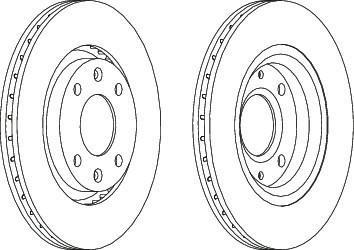FERODO Диск тормозной передний CITROEN C3/C4/C5 03>/BERLINGO 96>/PEUGEOT 206/307/PARTNER (к-кт 2 шт., цена за 1 шт.) (DDF1140)