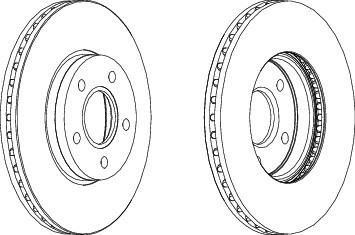 FERODO Диск тормозной передний FORD Focus II , III / Mazda 3/ VOLVO S40 II D=278mm (к-кт 2 шт., цена за 1 шт.) (1320352, DDF1222)