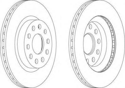 FERODO Диск тормозной передний AUDI A3 03-/SKODA OCTAVIA/VW GOLF V/VI/JETTA III D=280mm (к-кт 2 шт., цена за 1 шт.) (DDF1223)