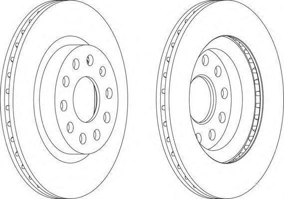 FERODO Диск тормозной передний AUDI A3 03-/SKODA OCTAVIA/VW GOLF V/VI/JETTA III D=280mm (к-кт 2 шт., цена за 1 шт.) (DDF1223)