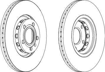 FERODO Диск тормозной передний AUDI A4 00-/A6 97-05/VW PASSAT (к-кт 2 шт., цена за 1 шт.) (DDF1707)