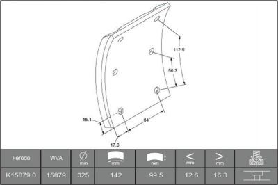 Ferodo K15879.0-F3661 комплект тормозных башмаков, барабанные тормоза на MAN G 90