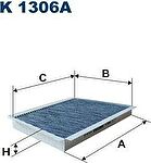 FILTRON Фильтр салона MB W203 угольный (2038301018, K1306A)