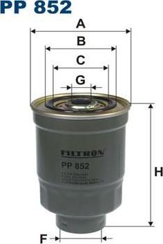 FILTRON Фильтр топливный MAZ HYU MIT дизель (3197344001, PP852) FILTRON Фильтр топливный MAZ HYU MIT дизель (3197344001, PP852)