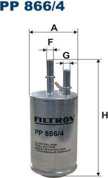FILTRON Фильтр топливный VOLVO XC60, S80 II 2.5T, 3.0 T6, 3.2 (31274940, PP866/4)