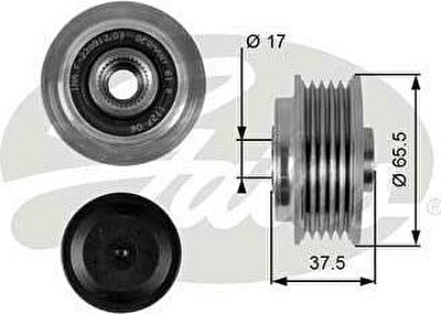 Gates OAP7091 механизм свободного хода генератора на ALFA ROMEO 159 (939)