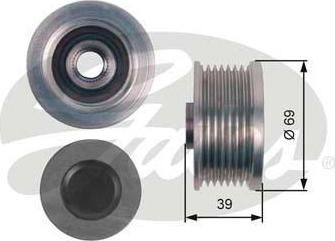 GATES Шкив генератора NISSAN Murano, NISSAN Navara (23151-EB30A, OAP7149)