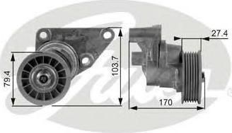 GATES Натяжитель ремня генератора CADDILAC/CHEVROLET/HAMMER (12609719, T38158)