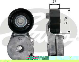 GATES Ролик натяжной (nissan qashqai j10f 2006-) (11955JD21A, T39162)