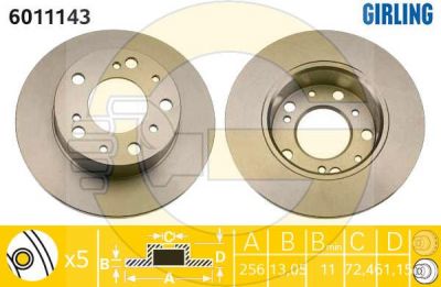 Girling 6011143 тормозной диск на FIAT DUCATO Panorama (280)