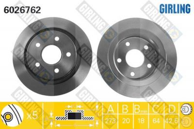 Girling 6026762 тормозной диск на FORD SCORPIO I (GAE, GGE)