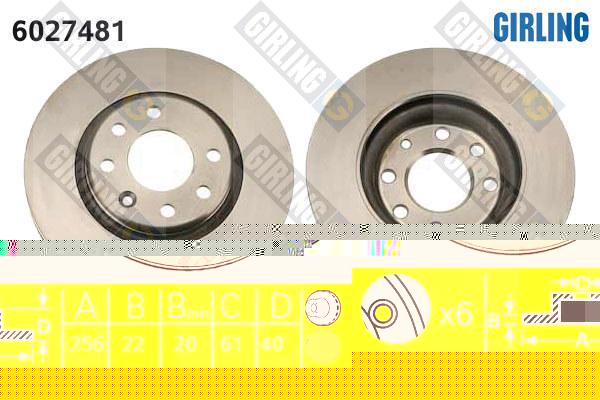 Girling 6027481 тормозной диск на VOLVO 460 L (464)