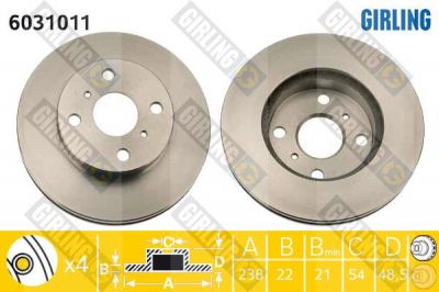 Girling 6031011 тормозной диск на TOYOTA CARINA II (_T17_)