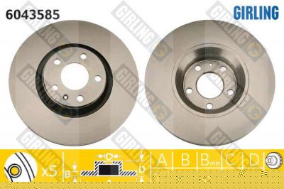 GIRLING Диск тормозной AUDI A6/ALL ROAD 2.7-3.2 01-/A8 2.8-6.0 03-10 передний D=321мм. (4F0615301E, 6043585)