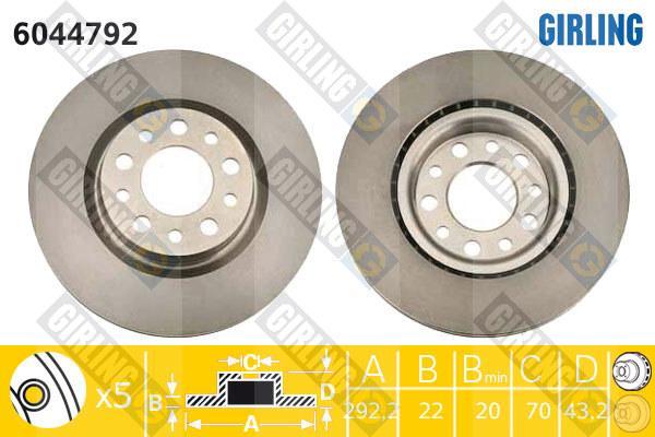 Girling 6044792 тормозной диск на ALFA ROMEO 159 (939)