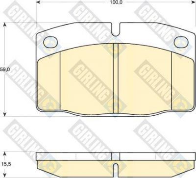 GIRLING Колодки тормозные OPEL KADETT E/DAEWOO NEXIA 8v R13 передние (571276, 6101999)