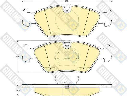 Girling 6102982 комплект тормозных колодок, дисковый тормоз на PORSCHE 928