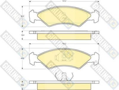 Girling 6103112 комплект тормозных колодок, дисковый тормоз на FORD FIESTA фургон (FVD)
