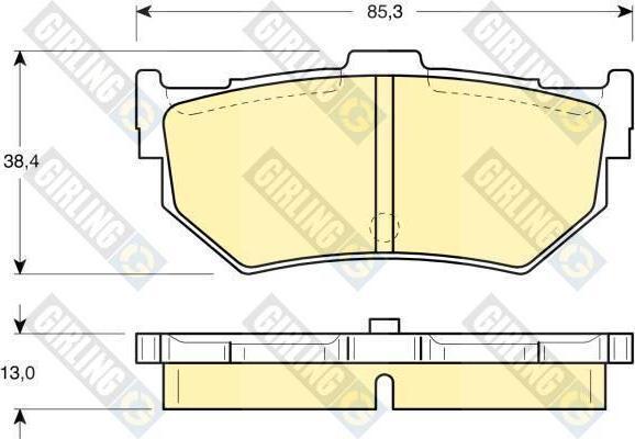 Girling 6103729 комплект тормозных колодок, дисковый тормоз на SUZUKI SWIFT II седан (AH, AJ)