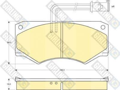 Girling 6103909 комплект тормозных колодок, дисковый тормоз на IVECO DAILY I фургон/универсал