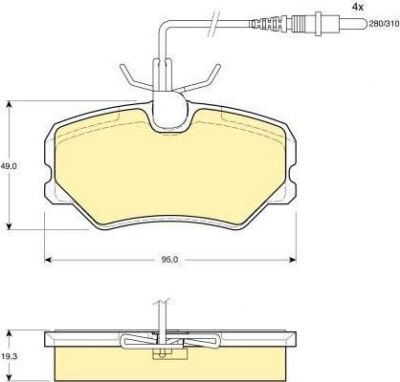 Girling 6110391 комплект тормозных колодок, дисковый тормоз на PEUGEOT 405 I Break (15E)