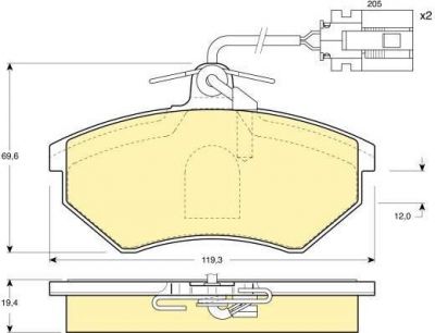 Girling 6110571 комплект тормозных колодок, дисковый тормоз на VW GOLF III (1H1)