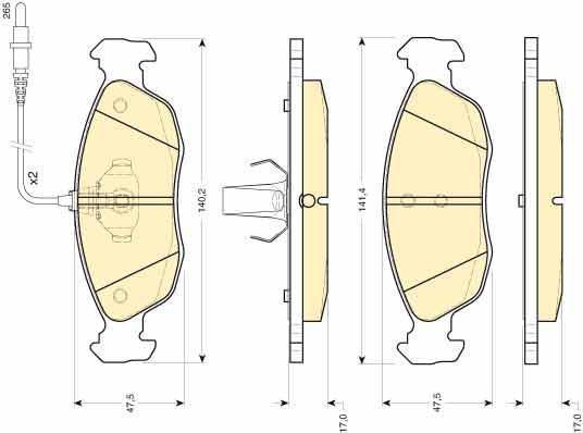 Girling 6111042 комплект тормозных колодок, дисковый тормоз на PEUGEOT 306 (7B, N3, N5)