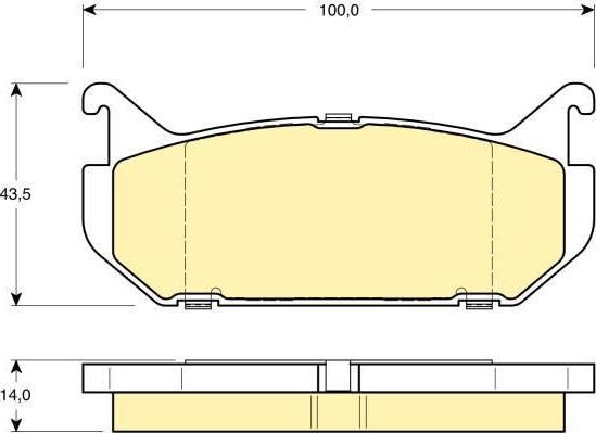 GIRLING Колодки тормозные MAZDA 626 1.8-2.5 91-97/MX-6 92-/XEDOS 6 92- задние (GAYE2643ZA, 6111409)