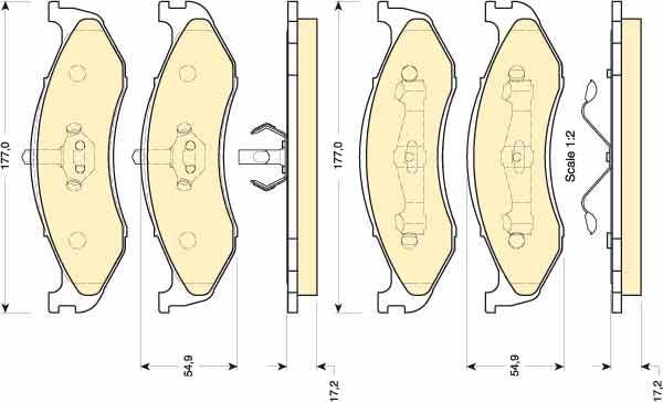 Girling 6111535 комплект тормозных колодок, дисковый тормоз на JEEP GRAND CHEROKEE I (ZJ)