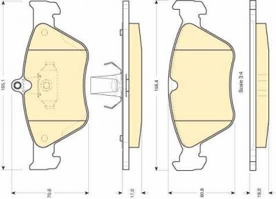 GIRLING Колодки торм пер OPEL OMEGA B/VECTRA A, SAAB 900 II 93-99 (571530, 6111662)