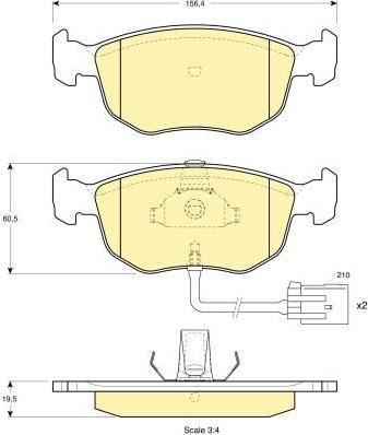 Girling 6112132 комплект тормозных колодок, дисковый тормоз на FORD MONDEO I седан (GBP)