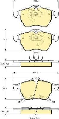 GIRLING Колодки тормозные OPEL ASTRA G/ZAFIRA/SAAB 9-3/9-5 передние (571997, 6113422)