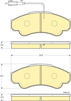 GIRLING Колодки тормозные перед. PSA Jumper/Boxer//Ducato 2,0-2,8L 98-> (425245, 6115189)