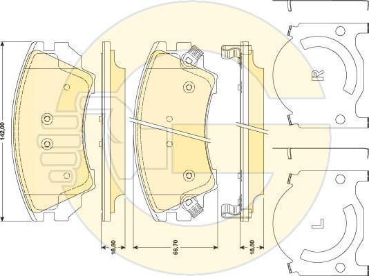 GIRLING Колодки тормозные OPEL INSIGNIA 08-/ZAFIRA 11-/SAAB 9-5 10- R17